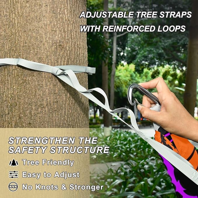 Hammocks for Outside Halloween Elements Camping Hammock Portable Hammocks with Tree Straps and Carry Bag Camping Accessories for Hiking Beach Outdoor