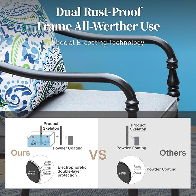 SUNSHINE VALLEY Patio Table and Chairs Set of 8, All-Weather Breathable Metal Mesh Patio Chair with Gourd-Shaped Armrests, 83x39 Rectangle Table with Umbrella Hole, 9 Pcs Metal Frame Patio Dining Set