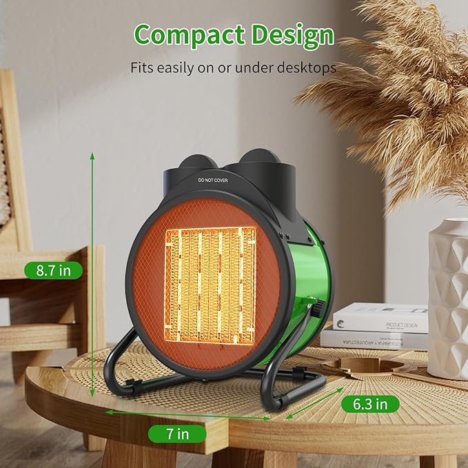 Outdoor Heaters for Patio, Outdoor Heater with Overheat Protection, 3S Fast Heating Portable 1500W Electric Garage Heater, Portable Patio Heaters for Space, Greenhouse