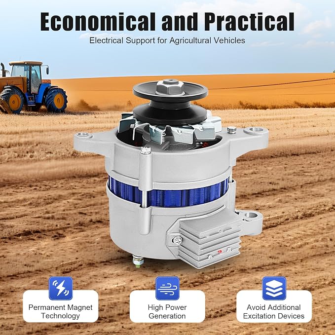 12V-14V Permanent Magnet AC Generator, 1200W Permanent Magnet Synchronous Generator, Permanent Magnetic Alternator for Mechanical Equipment, Power Tools, Lighting, 4500r/min