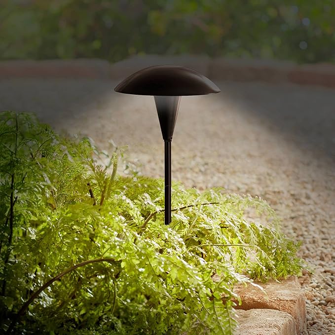 John Timberland Grant 18" High Mid Century Modern Outdoor Landscape Mushroom Path Lights Porch House Exterior Outside Set of 2 LED Bulb Weatherproof Brown Bronze Finish Metal Front Door Patio