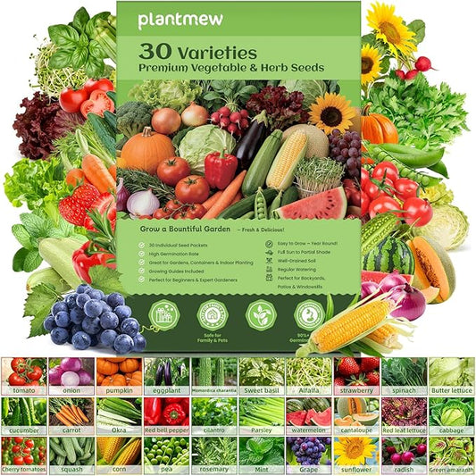 【Seed Vault】 Heirloom Vegetable Seeds Planting Kit - 15,000+ Non-GMO Seeds for Hydroponic, Indoor & Outdoor Gardening | Includes Tomato, Cucumber, Carrot Seeds & Survival Backpack Emergency Gear