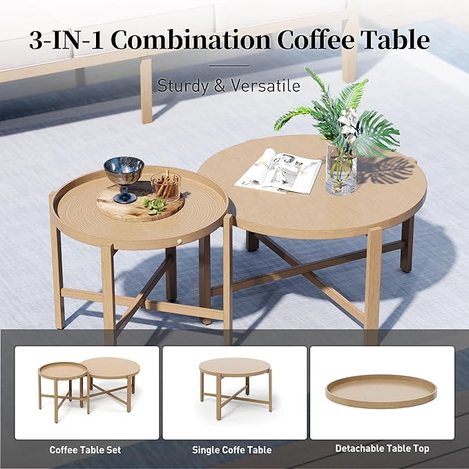 Patio Conversation Set,5 Pcs Metal Outdoor Furniture with 3-Seater Sofa,2 Swivel Chairs,Metal Nested Table and 5.75" Extra Thick Cushion for Lawn Garden Backyard,Beige