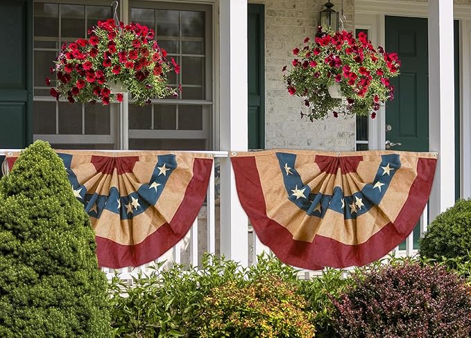 Patriotic Bunting USA 72" x 36" Pleated Banner with Grommets Briarwood Lane