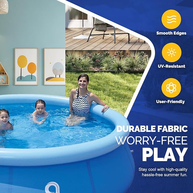DIMAR GARDEN 14ft x 33in Inflatable Swimming Pool, Outdoor Round Top Ring Above Ground Pools