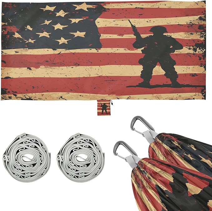 National Vietnam War Veterans Day Army Soldier with The Gun Outdoor Hammock with Tree Straps Tree Hammock for Outside Beach Patio Garden
