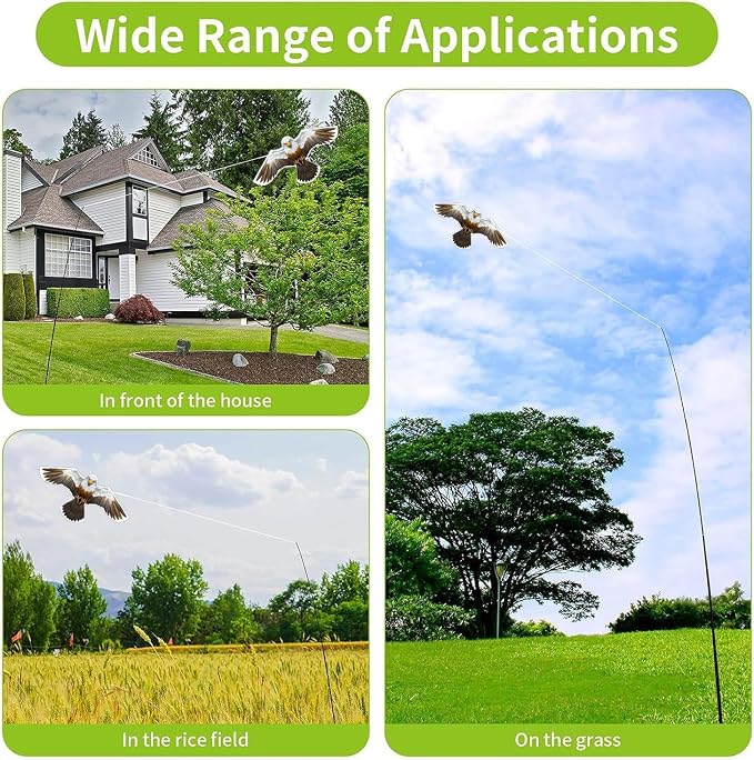 Birds Scaring Hawk Flying Kite Professional Pigeon Scarer only Kite (Brown-White)