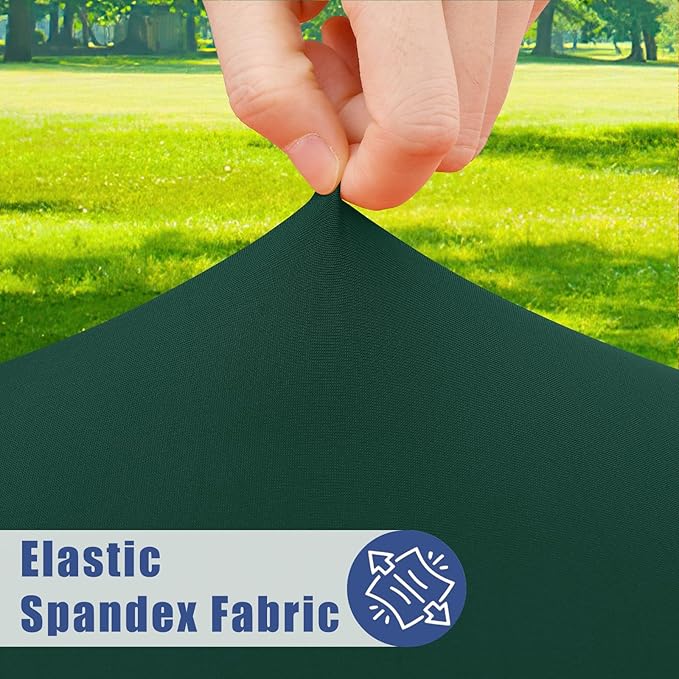 Moosfor Spandex 5 Foot Rectangle Table Cloth 2 Pack, Elastic Fitted Tablecloths for Picnic, Stretch Washable Patio Table Cover for Outdoor, Camping, Banquet and Parties(Hunter Green, 30"x60")