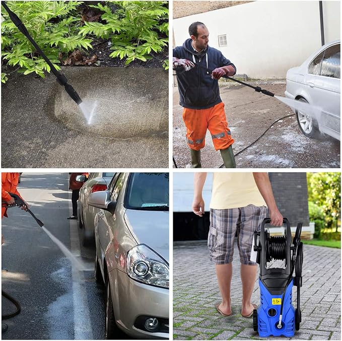 Happygrill Electric Pressure Washer, 2030PSI 1.6GPM High Pressure Sprayer Machine with 16.5ft Hose, Wash Brush, Soap Bottle, 1800W