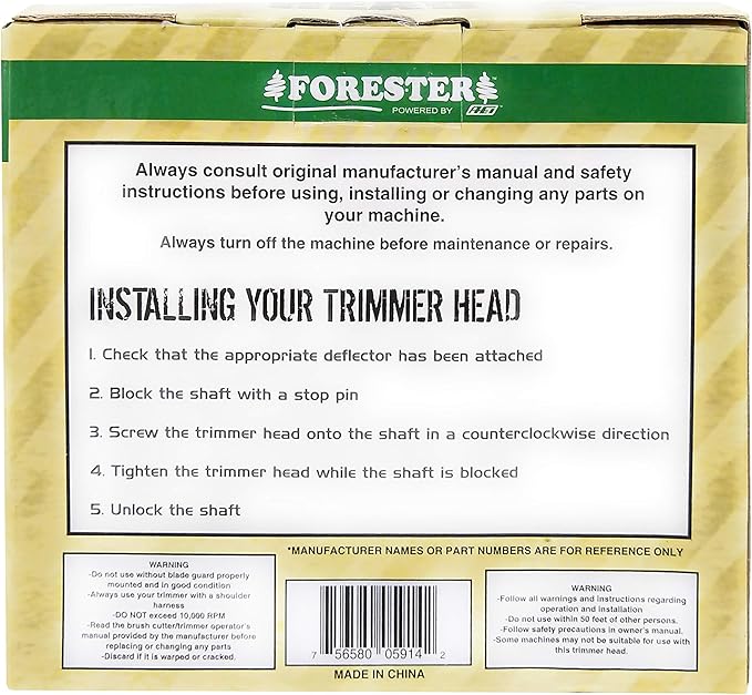 Forester Trimmer Head with Nylon Fingers