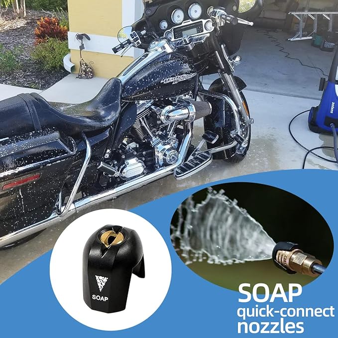 SPX3000-TPS Quick-Connect Spray Tips for Sun Joe SPX 3000 Series Pressure Washer Nozzle Set (0 Degree, 15 Degree, 25 Degree, 40 Degree, Soap) - 5Pcs