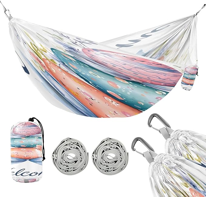 Hammocks for Outside Easter Eggs Camping Hammock Portable Hammocks with Tree Straps and Carry Bag Camping Accessories for Hiking Beach Outdoor