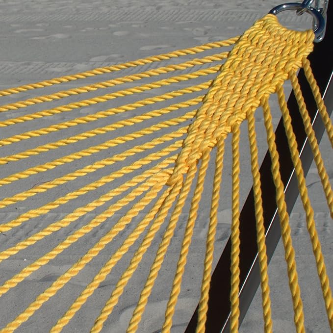 Double Caribbean Hammock - Soft-Spun Polyester - 48 inch (Yellow)