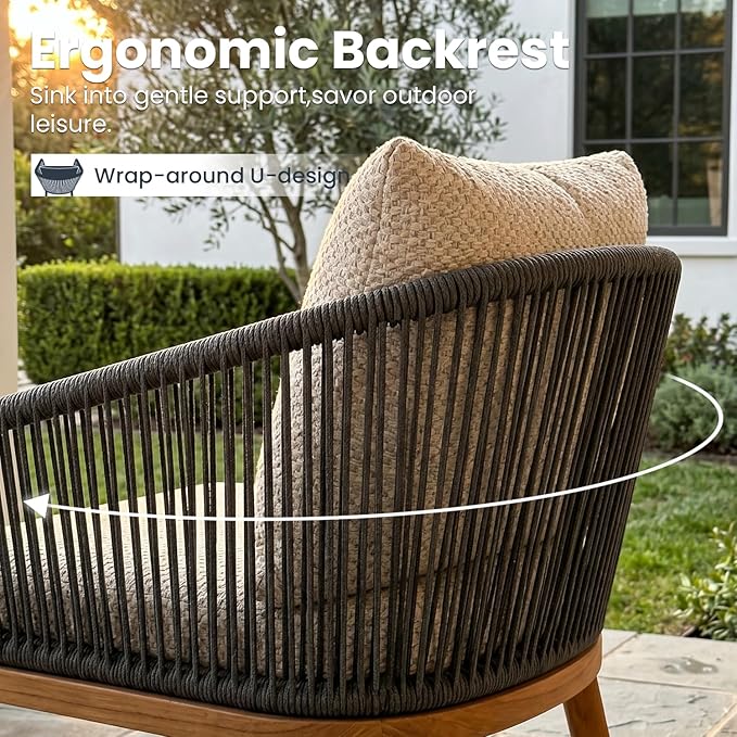 7-Piece Patio Dining Table Sets, Woven Wicker Dining Set with Rectangular Aluminum Table and Dining Chairs Modern Outdoor Dining Furniture Set for Outdoors and Indoors