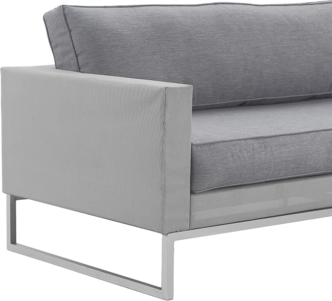 Elle Decor Tropez Mesh Outdoor Patio Furniture Collection with Metal Frame Sectional, Gray