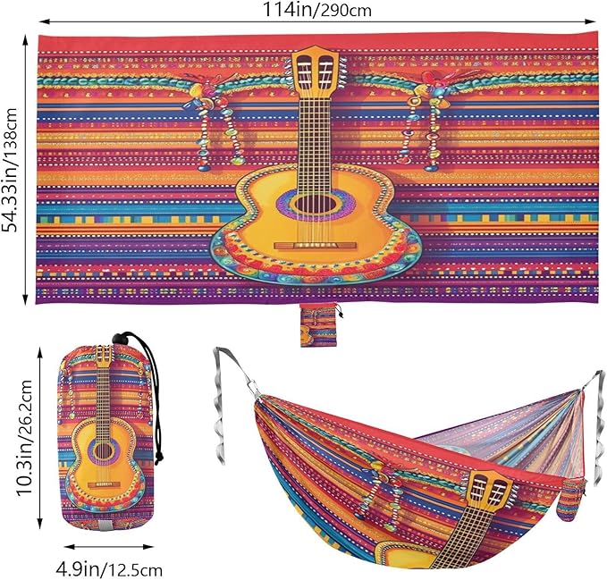 Mardi Gras Carnival Lipstick Hats Tie Outdoor Hammock with Tree Straps Tree Hammock for Outside Beach Patio Garden