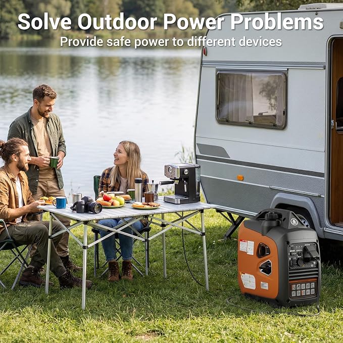 EFURDEN 2800W Quiet Gas-Powered Inverter Generator for Home Use, Camping, RV, 40Lbs, Non-Battery Operated, EPA Compliant