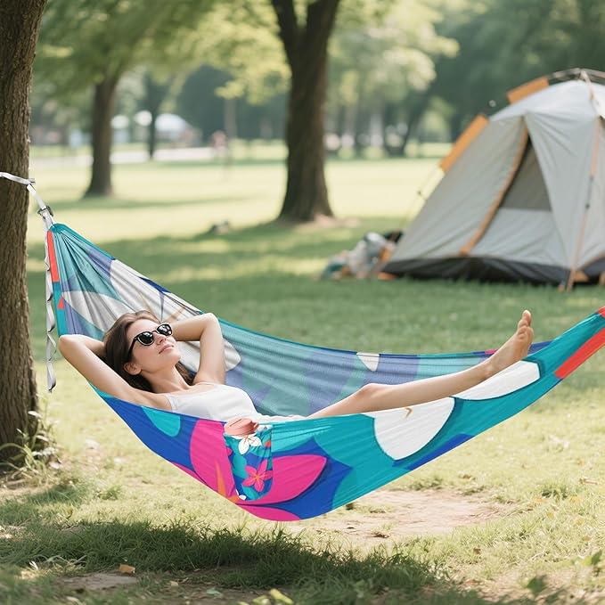 Summer Fresh Vivid Flowers 330lb Capacity Hammocks for Camping with Portabl Carry Bag Swing Hammock for Indoor Outdoor Patio soporte para hamacas para adultos