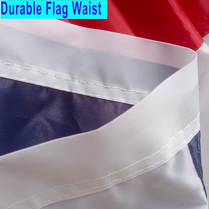 Bunting Flags Outdoor 3x6 Embroidery - Sturdy July 4th Decor Thick and Well Sewn - American Flag Bunting Heavy Duty Polyester Super Durable 2 Row Stitched Edge Canvas Head with 3 Brass Grommets