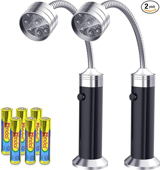Barbecue Grill Light Grilling Accessories, Father's Day Gifts for Men Dad Boyfriend Husband, Outdoor BBQ Magnetic LED Lights Flexible Gooseneck Weather Resistant Batteries Included 2 Pack