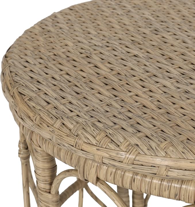 Bruce Outdoor Side Table - Wicker - Light Brown