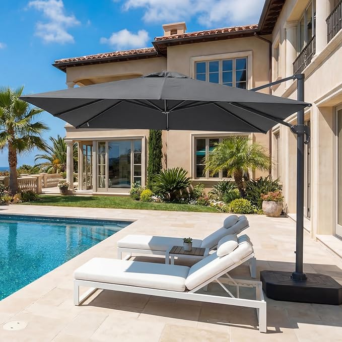 COWVIE Umbrella Canopy Replacement for 8 Ribs Patio Umbrella, Outdoor Table Parasol Replacement for Yard, Canopy Only