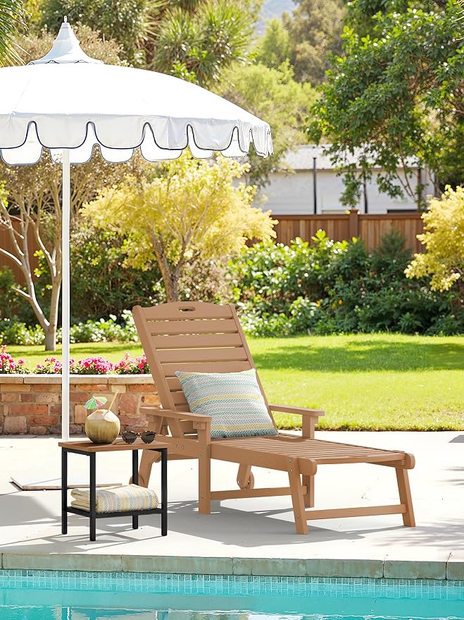 Outdoor Side Table, Yellow Brown