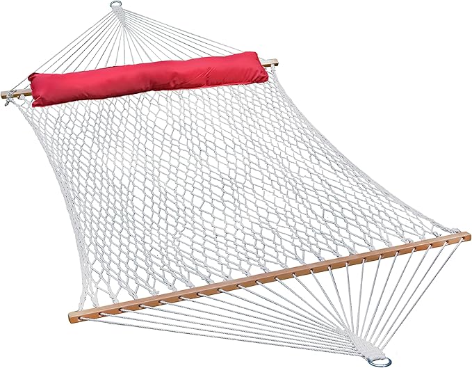 Algoma Net 13' Cotton Rope Hammock w/Pillow