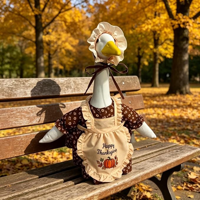 Mtsebmves Pumpkin Wizard Porch Goose Outfit Witch Geese Costume 23-Inch Porch Goose Dress for Yard Lawn Outdoor Garden Patio