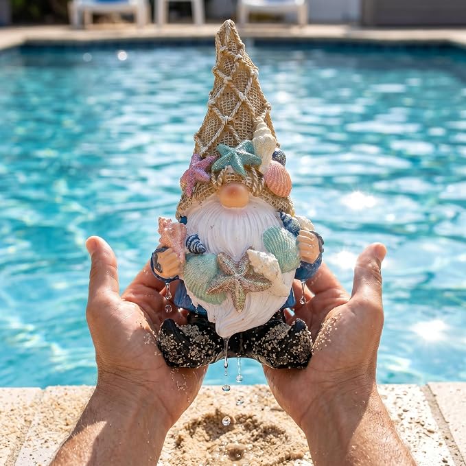 Leekung Garden Gnomes Statues - Outdoor Funny Garden Decor - Ocean Gnomes for Indoor/Outdoor, Beach, Patio, Lawn, Yard, Porch, Bookshelf Gifts