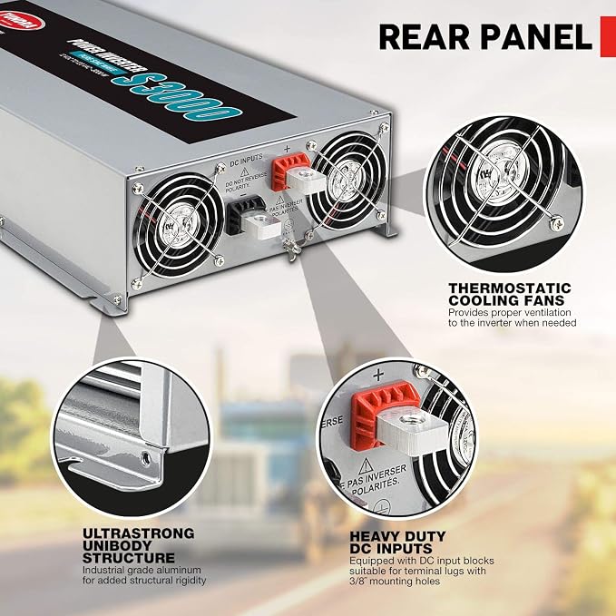 Tundra S Series - DC/AC Truck Power Inverter - Pure Sine Wave 3000W / 12V DC to 120V AC - S3000