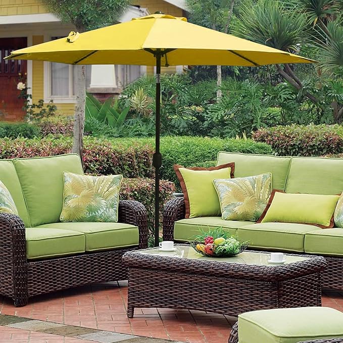 Goodgoods 9ft Patio Umbrella Replacement Canopy Market Umbrella Top Outdoor Umbrella Canopy (2pcs/package)