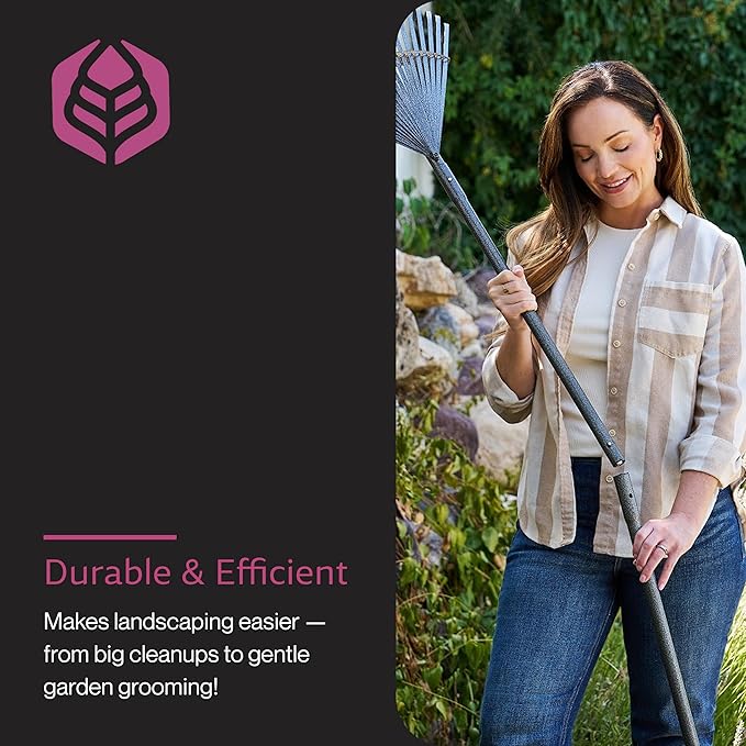 Yard Butler ILT-20 World’s Greatest Rake Garden Rake for Lawncare - Convenient Garden Cleaning Accessory - Lightweight Handle - Steel Tines - Easy to Maneuver
