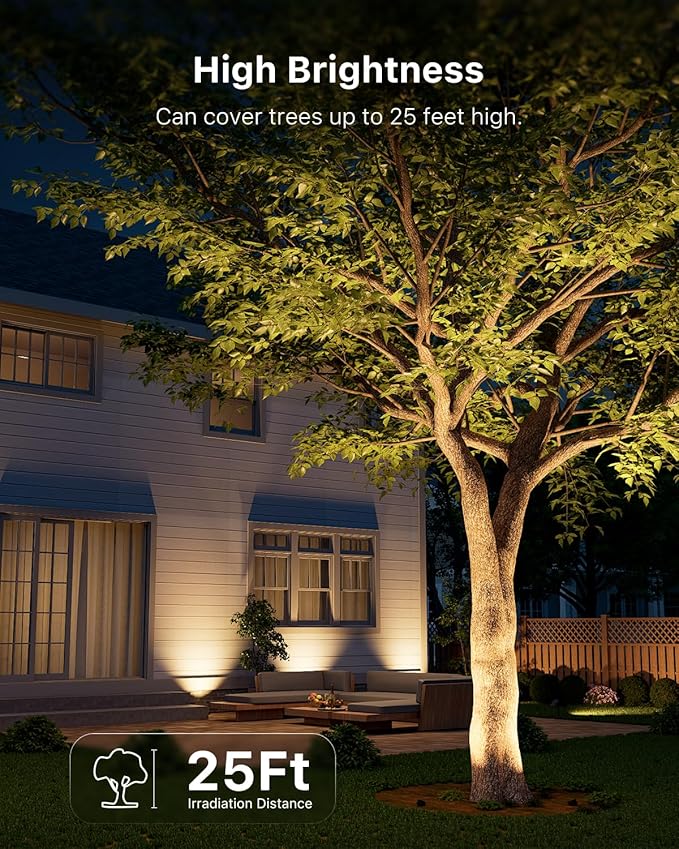 12 Pack Low Voltage In-Ground Lights with Glare Shield, 3000K Warm White LED Aluminum Paver Lighting, Waterproof 12-24V Outdoor Uplights for Driveway, Fence, Trees, Walls & Patio, Connectors Included