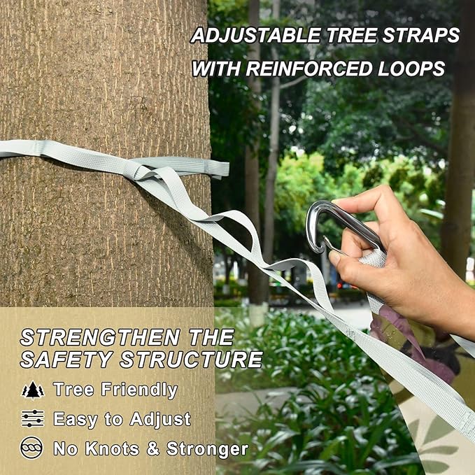 Botanical Frame Hammocks with Hanging Rope Tree Hammock for Outside Patio Backyard Poolside