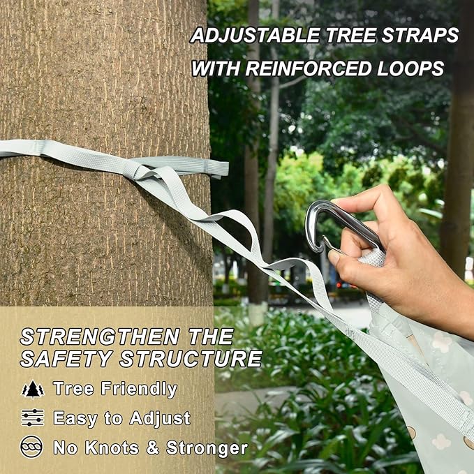 Camping Hammock Outdoor Hammocks for Outside Bear Light Green Beach Trees Portable Lightweight with Pockets Tree Straps Indoor