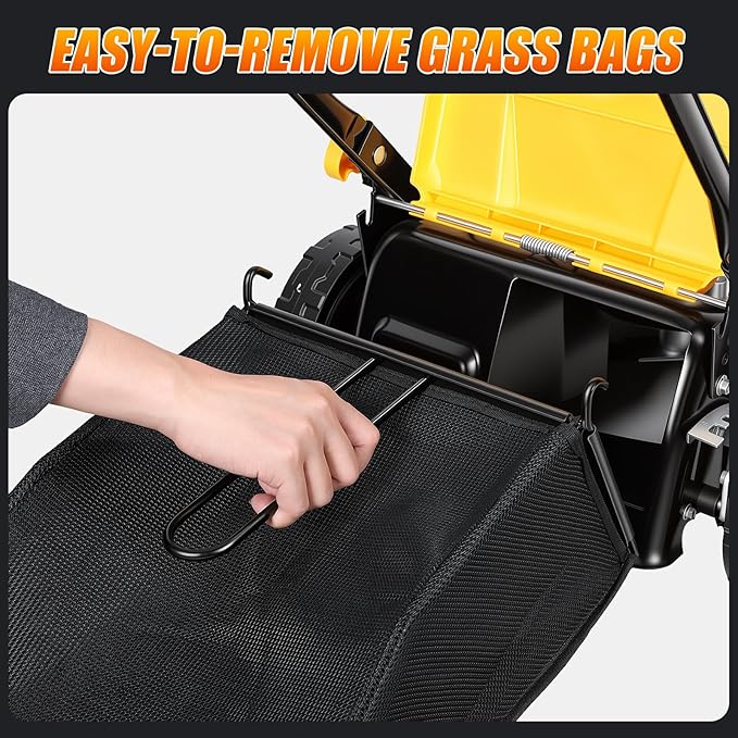 132cc Self Propelled Gas Lawn Mower, 16" Gas Powered Lawn Mowers with Powerful 4-Stroke Engine, 3-in-1 Gas Mower with 8-Position Height Adjustment,Foldable Push Mower for Yard, Yellow