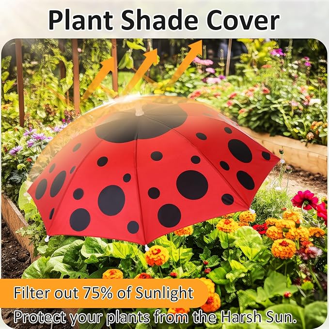 Plant Umbrellas for Outdoor Plants, Large Garden Plant Umbrella Shade Upgraded Adjustable Angle Height for Potted Plants Garden Beds