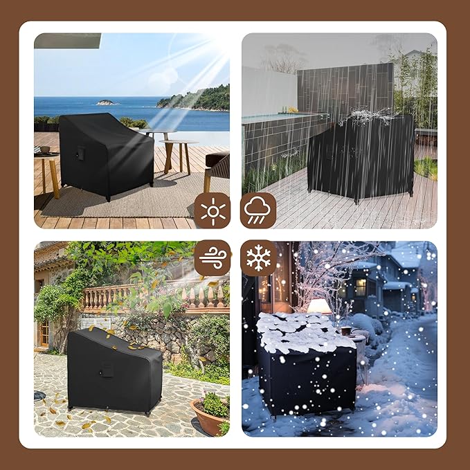 iBirdie Waterproof Outdoor Chair Covers 29W 30D 36H inch 2 Pack Patio Furniture Covers
