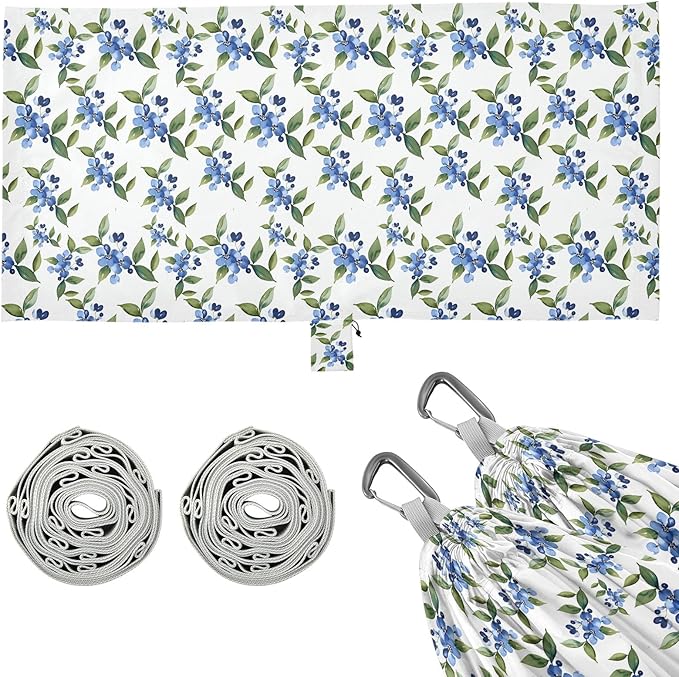 Camping Hammock Outdoor Hammocks for Outside Forget-me-not Beach Trees Portable Lightweight with Pockets Tree Straps Indoor