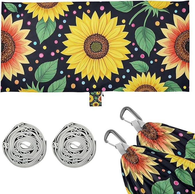 Sunflower Colorful Pearl Girasol 330lb Capacity Hammocks for Camping with Tree Straps Tree Hammock for Camping & Hiking Essential hamaca inflable para Piscina