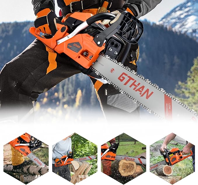 Gas Chainsaw 62cc 20 Inch Chain Saw 2-Stroke Chainsaw Gas Powered 4.2hp Handheld Cordless Petrol Gas Chain Saws for Trees Wood Farm Garden Ranch Forest Cutting