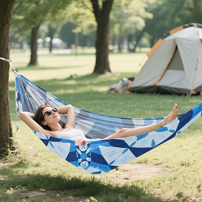 Bluie-dye 330lb Capacity Hammocks with Portabl Carry Bag Fabric Hammock for Patio Backyard Lounge Base Base para hamaca