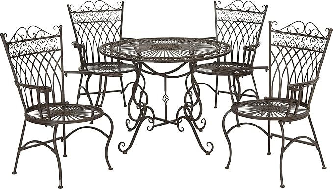 Safavieh Outdoor Collection Thessaly Antique White 5 Piece Patio Set