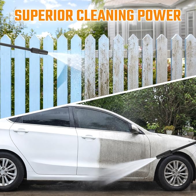 This Hill 4-in-1 Pressure Washer and Wet/Dry Vacuum, 2800 PSI Max 1.7 GPM Electric Power Washer, 1400W Multi-Function Cleaner with Blower and Foam Cannon for Cars, Patio, Garage and Home Cleaning