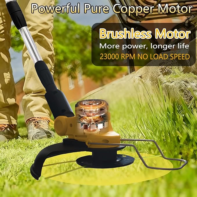 Cordless Weed Wacker for Dewalt 20V MAX Battery(No Batteries), 12 in Electric Weed Eater, 4 in 1 Cordless String Trimme/Edger/Brush Cutter, for Lawn & Garden & Brush Trimming(Tool only)