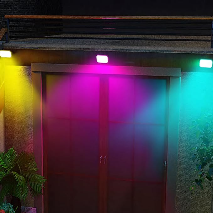Feit E26 (Medium) Smart-Enabled LED Floodlight Bulb Color Changing 20 Watt Equivalence 4 pk