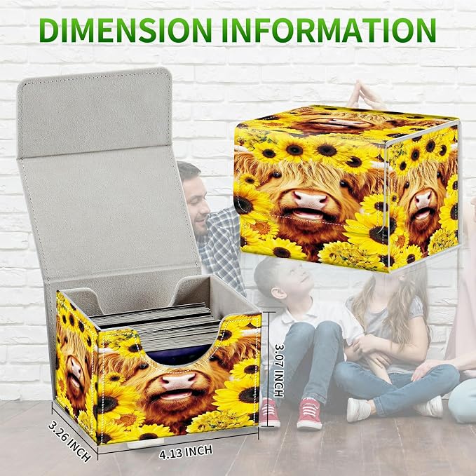 Card Deck Box for MTG, Cards Storage Box Fits 120+ Sleeved, Leather Small Size Strong Magnetic Closing Card Case for Board Games Magic TCG CCG Baseball Collection, Rose Clock
