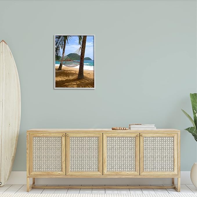 Stupell Industries Tropical Summer Vacation Hammock Between Palm Trees, Design by Noah Bay