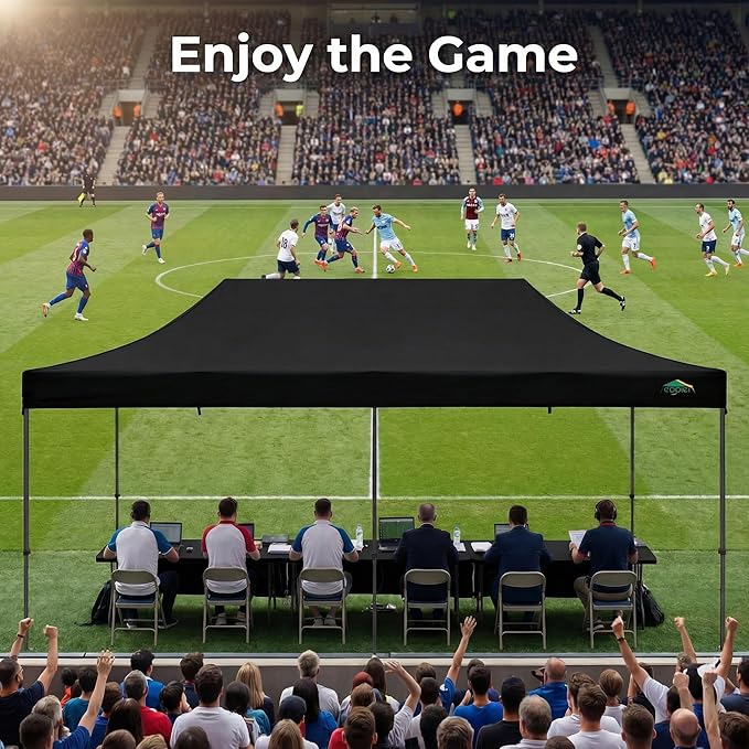 COBIZI 10x20 Pop up Canopy Tent Heavy Duty with 6 Sidewalls, Easy Set-up Commercial Outdoor Party Tents, 100% Waterproof Wedding Gazebo, 3 Height Adjustable with Wheeled Bag, Jet Black
